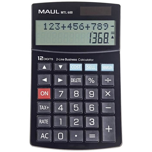 Maul MTL 600 Skrivbordsräknare svart Display: 12 batteridrivna, solenergi