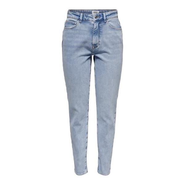 ONLY Jeans dam Emily stretch rak hög midja blå denim 33x32