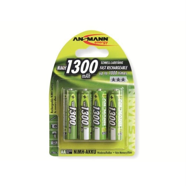 Paket med 4st Ansmann AA Mignon 1300mAH batterier