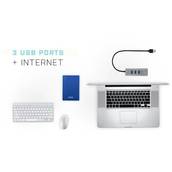 i-tec - USB-C 3-port USB-HUB i metall med Gigabit Ethernet