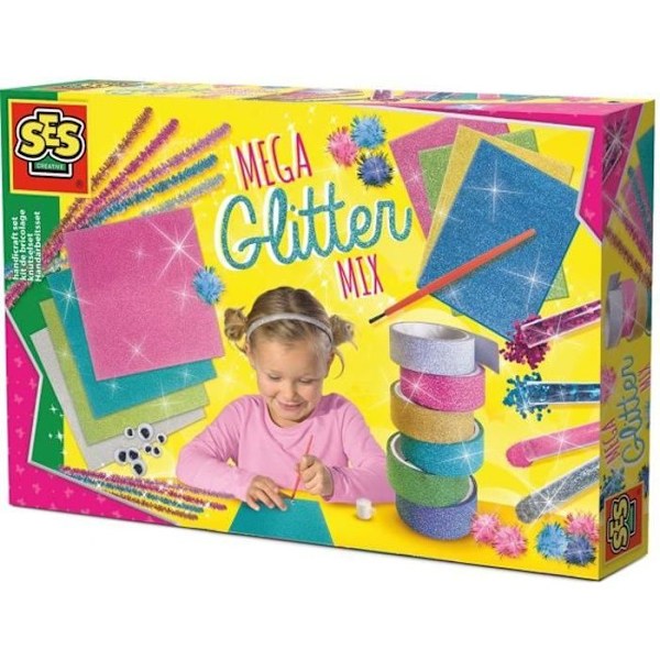 SES CREATIVE glitterpysselsats - Pojke och flicka - Över 5 år - Flerfärgad Flerfärgad