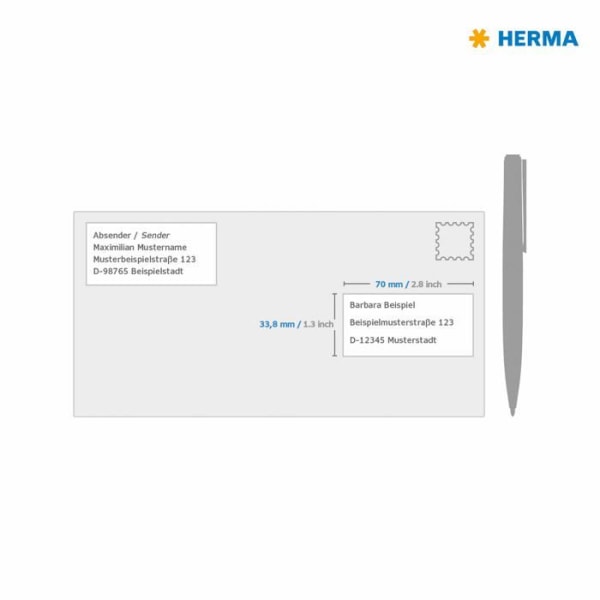 Etikett - Herma klassificeringsetikett - 4263 - Etiketter 70 x 33,8 Premium A4 2400 st Vit