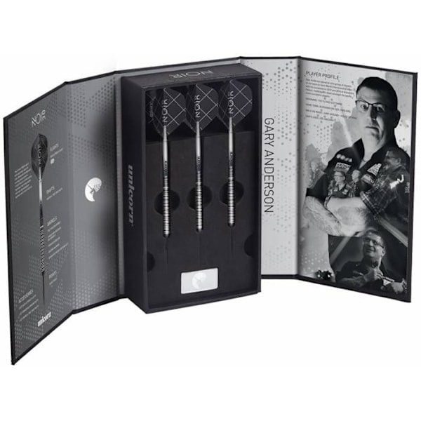 UNICORN Black Dart Black Gary Anderson 90% vikt 25 - Tungsten stålspets - 4 stycken Svart