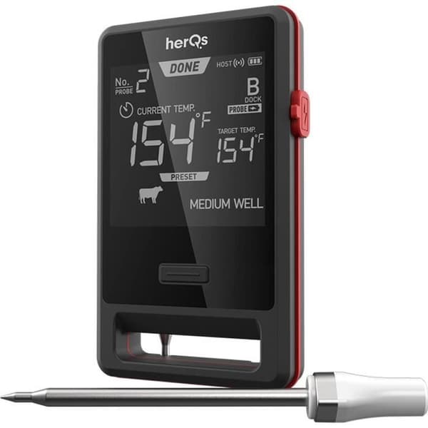 Köks-termometer - HERQS - Pin PRO - Digital - Bluetooth - Kärntemperatur Svart