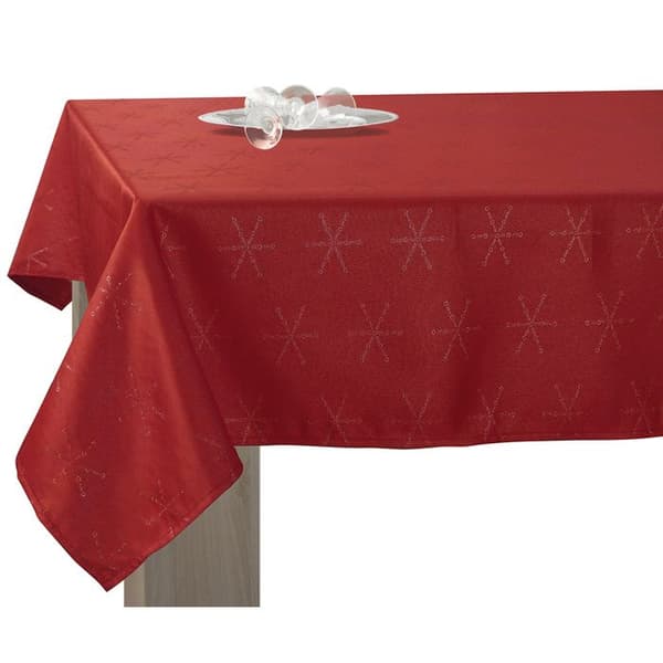 LE LINGE DE JULES Duka Lurex Bordeaux Silver 150x240 cm - Lättskött Bourgogne, Silver