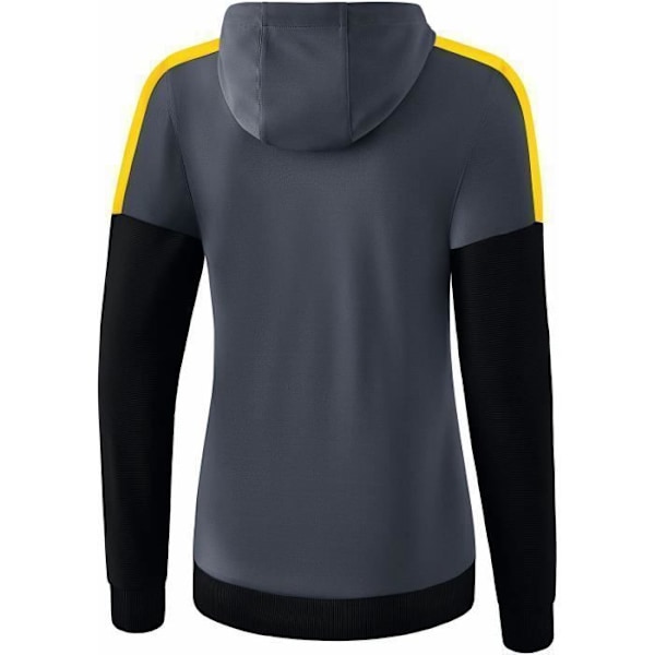 Huvtröja dam - Erima - Träning - Mörkgrå/svart/gul - 100% polyester - Figurnära passform Mörkgrå/svart/gul 34