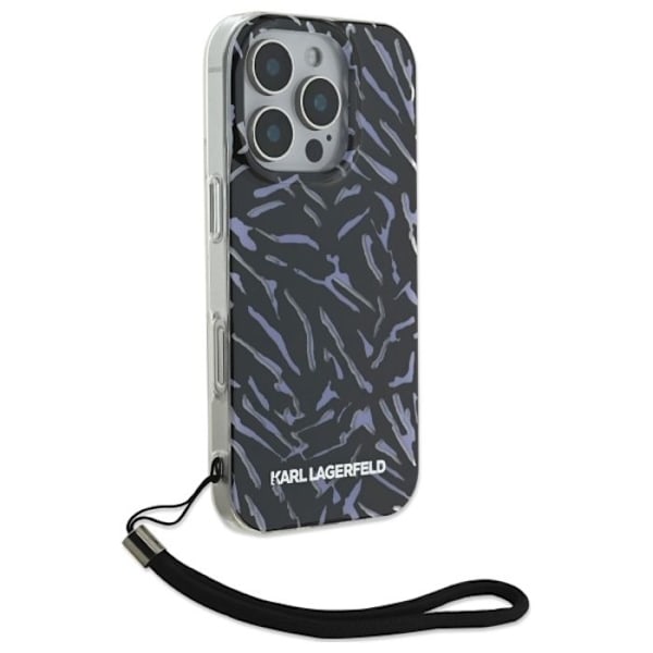 Coque Karl Lagerfeld Zebra med snöre för iPhone 16 Pro Max (violett)