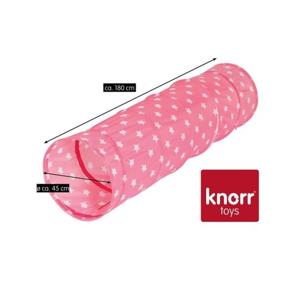 Aktivitetstält - aktivitetstunnel Knorrtoys - 55113 - .COM Play Tunnel Pink White Stars