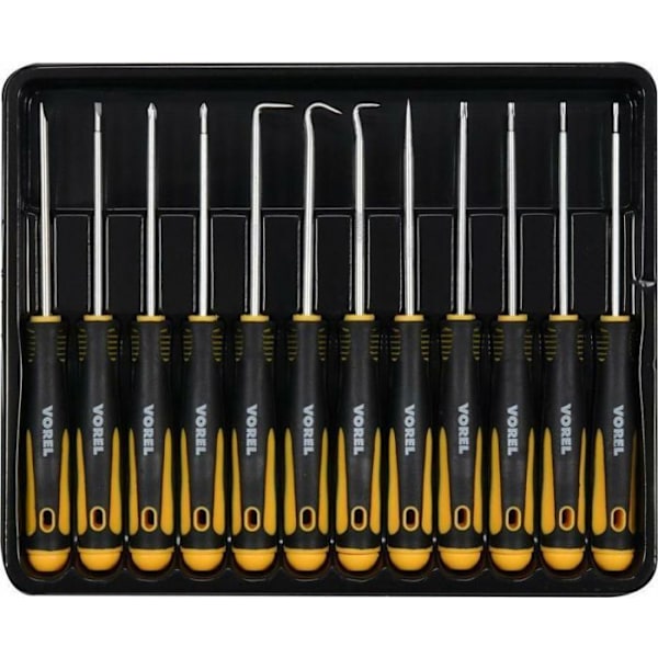Tournevis Vorel - 64555 - PRECISION SCREWDRIVER AND HOOK SET 12 pcs. T
