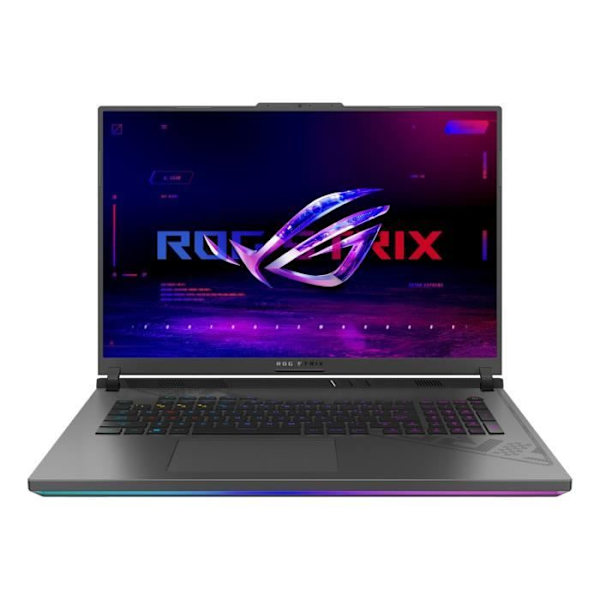Gaming laptop med en 18-tumsskärm, en i9-processor, 32 GB RAM och 1 TB lagring.