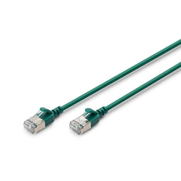Ethernet-kabel - DIGITUS - Cat 6A - 1,5 m - Slim - 10 Gbit/s - RJ45 - Grön