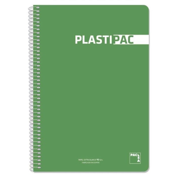 Pacsa Notebook - YPC-16107 - Plastipac Notebook 80 paneler Din A4 ljusgrön (5 enheter)