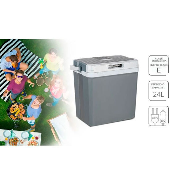 Bärbar elektrisk kylare - MPM - MPM-28-CBM-08YA - 24 liter - Bil och camping Grå