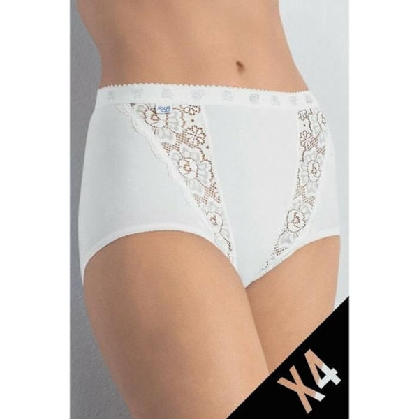 SLIP - SLOGGI - CHIC MAXI - 3 SLIPS + 1 GRATIS - FÄRG VIT - 85% BOMULL VIT 40