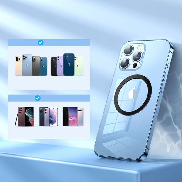 Rosa metallisk magnetring för smartphone, 2-pack. Ros