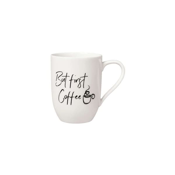 Mugg Villeroy & Boch Statement Men Först Kaffe, 290 ml Svartvitt