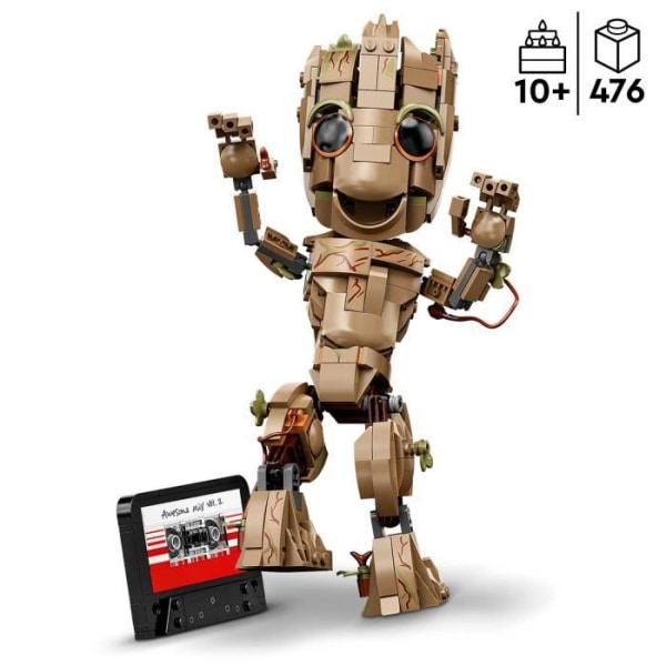 LEGO 76217 Marvel My Name is Groot, Marvel Toy och Baby Groot Minifigure, Guardians of the Galaxy 2 Movie, Kids Ages 10+