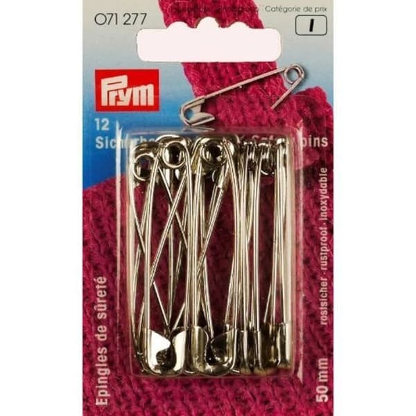 PRYM Säkerhetsnålar Mässing Silver 50 mm Pengar