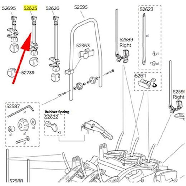 Thule kort cykelgren för VeloCompact 925 cykelställ