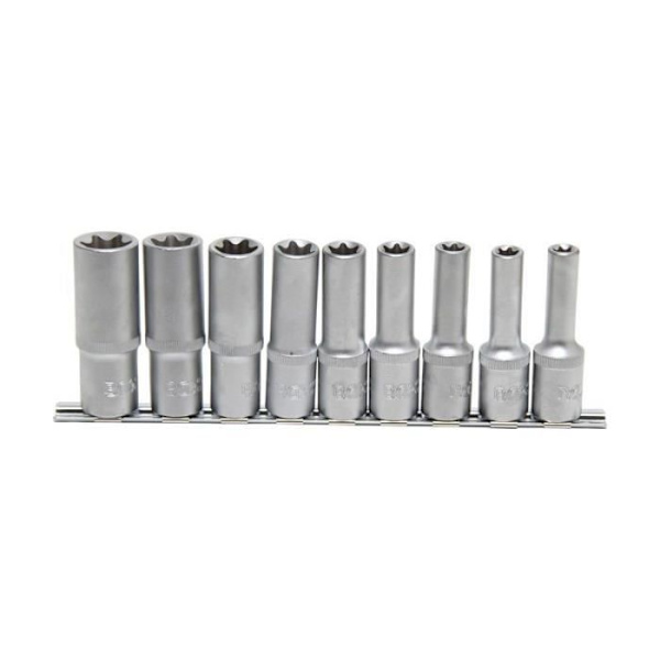 Hylssats, E-profil 12,5 mm (1/2") E10 - E24 9 st.