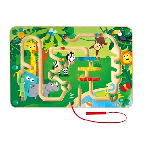 HAPE E1714 Trä Magnetic Maze Jungle Animals Flerfärgad