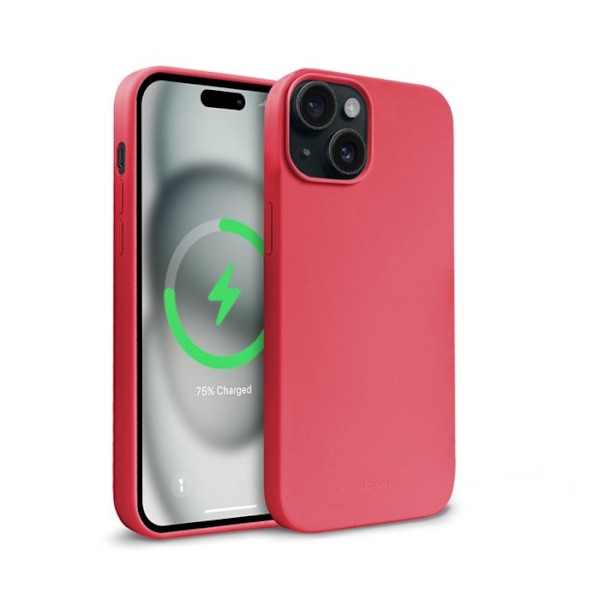 Telefonetui - Crong - Färgöverdrag Magnetisk - iPhone 15 Plus - Rosa - Flexibel - MagSafe Rosa