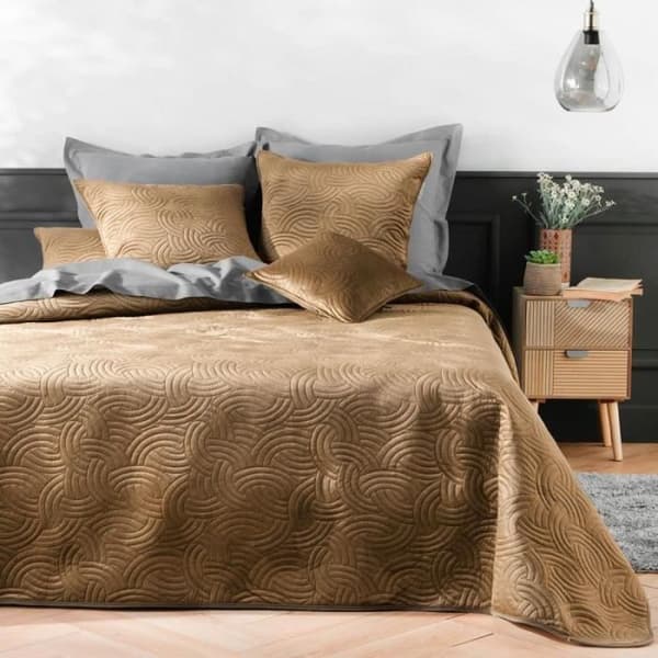 Kuddfodral i enfärgad sammet "Solange" 60x60cm Chamois