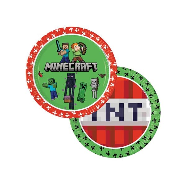 8 pappersfat 23 cm Minecraft Grön