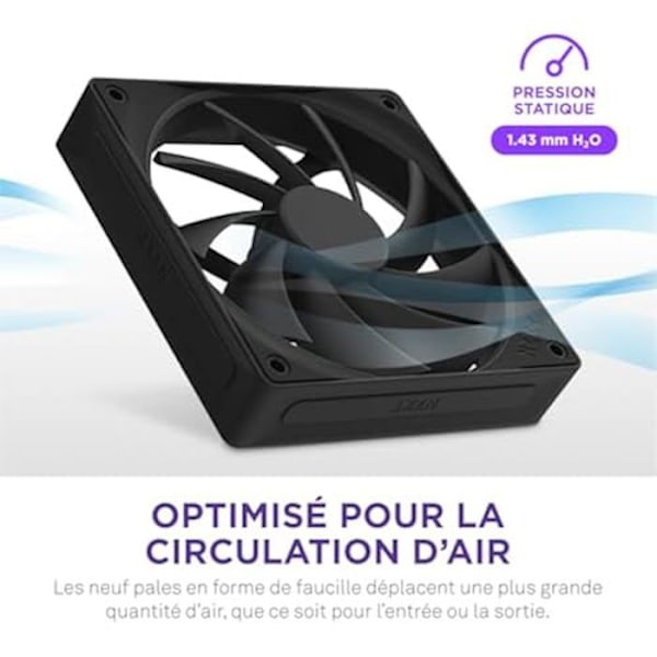 Fläkt - NZXT - F120Q - 120 mm - Tyst - Skär i sickleform
