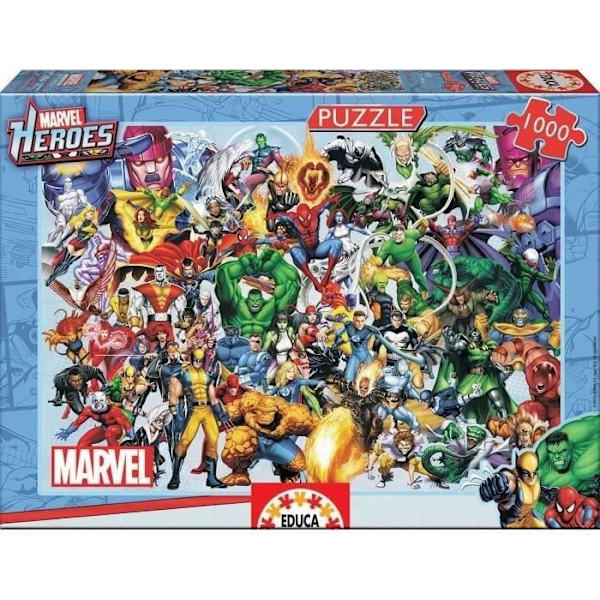 Marvel 1000 bitars pussel - EDUCA - Collage of Heroes - Tecknade serier och serier Flerfärgad