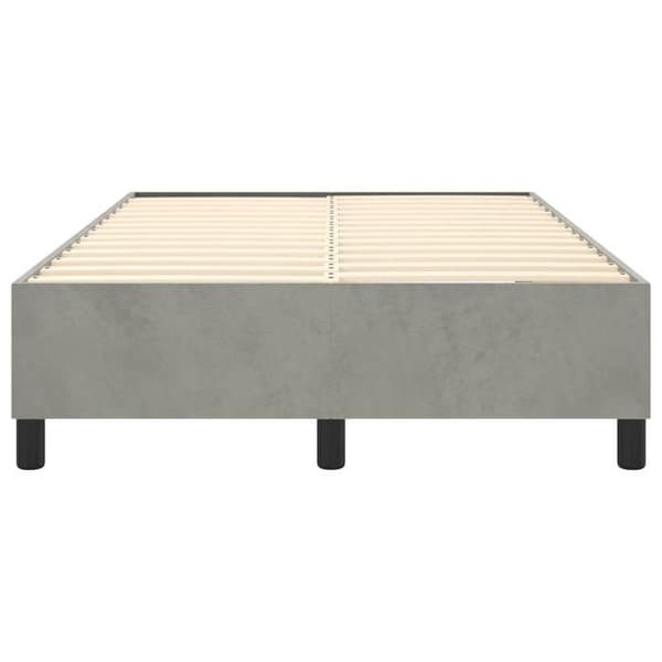vidaXL Sängram med lameller ljusgrå 120x200 cm sammet 3121108 ljusgrått