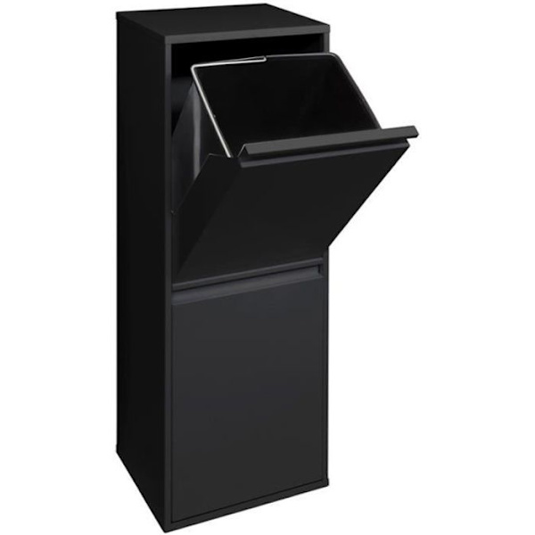 ARREGUI Basic CR206-B Stålåtervinningskärl, sopkärl, 2 hinkar, 2 x 17 L (34 L), svart Svart