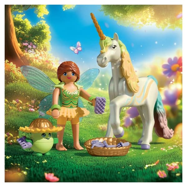 71840 Regnbågsblomma unicorn med fe Regnbåge