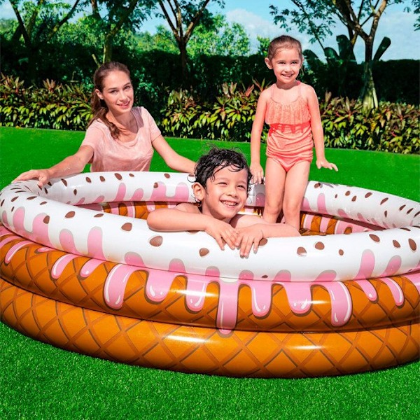 Sundae Funday rund uppblåsbar pool - AC-DÉCO - 160 x 38 cm - Blandat - Vuxen - Rosa