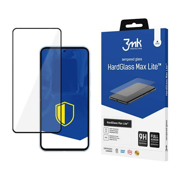 Härdat Glas - 3mk - HardGlass Max Lite - Samsung Galaxy A54 5G - Skydd 9H - 0,3 mm tjocklek Svart