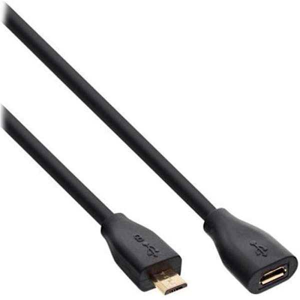 InLine USB-kabelförlängning Micro-USB Typ B (M) till Micro-USB Typ B (F) USB 2.0 2 m svart