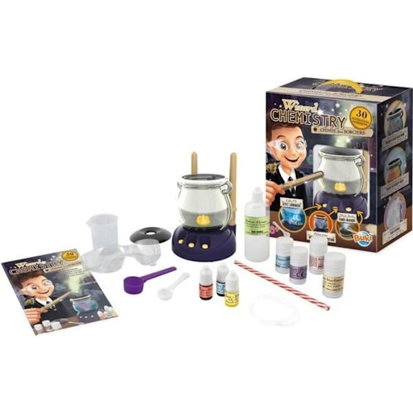 Buki wizards' kemi-kit - 30 magiska experiment - Ljus- och rökeffekter - från 8 år och uppåt Vit