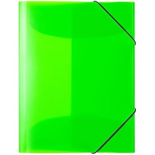 A4-ringpärmar - HERMA - 19658 - Transparent fluorgrön - Robust elastisk - Inre flikar fluorescerande grön