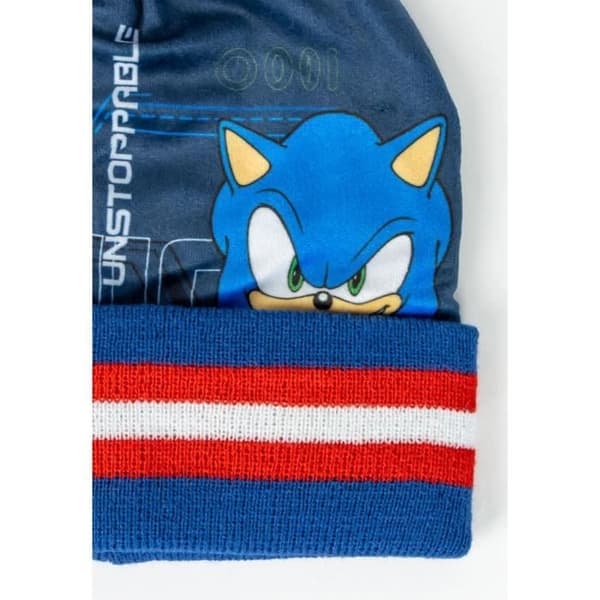 Vinteraccessoarer - CERDA - Sonic - Mössa med pompon - Snood - Matchande handskar Blå röd