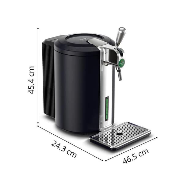 Krups Beertender Compact Ultimate, Pressmaskin för öl, VB720E10 Mörknatt - Krom