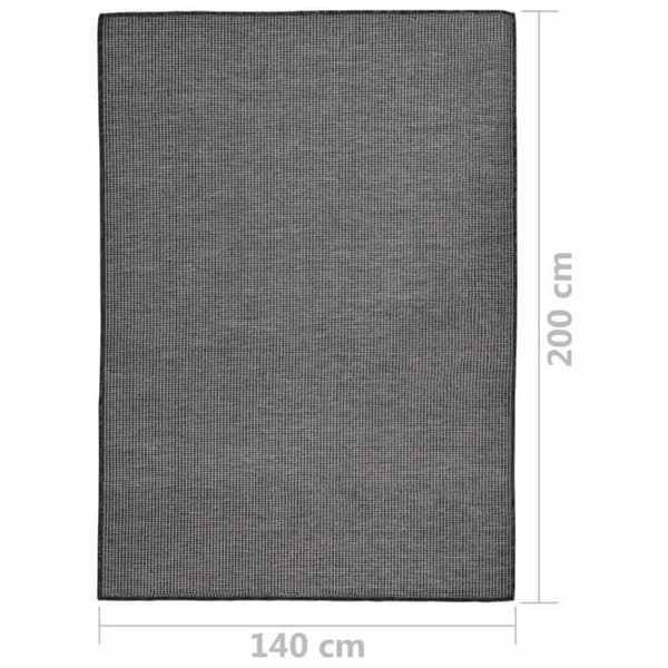 vidaXL Utomhusmatta med platt väv 140x200 cm Grå 340775