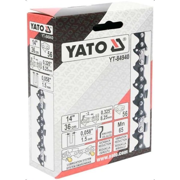 Skärmall - Yato skärguide - YT-84942 - Skärkedja 1666 länkar 0,325'' halv-axel ()'''