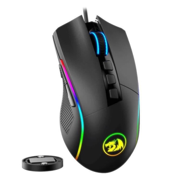 Redragon m721 Pro, Lonewolf 2 Wired Game Mouse, 16000dpi, 8-knapps programmerbar Svart