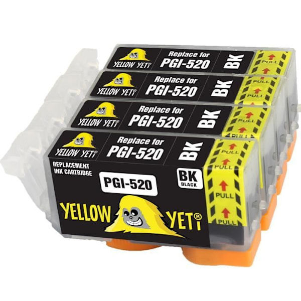 Gul Yeti Canon PGI-520 PGI-520BK kompatibla bläckpatroner för Canon Pixma MP560 MP640 MP630 MP620 iP4600 iP4700 MP990
