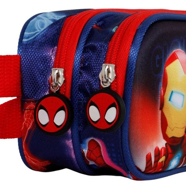 Trousse Dubbel 3D - Marvel Spiderman Glöd - Blå - One Size Blå