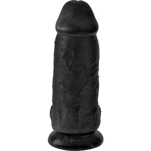 Realistisk dildos - KING COCK - Chubby 23 cm - Svart - TPR - Kraftigt sugpropp Svart