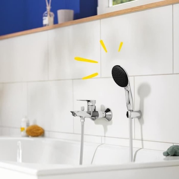 Duschset med 1-stråle regnduschhuvud, stöd och 1,75 m slang - GROHE Vitalio Start 110 27944001 - Vattenbesparing