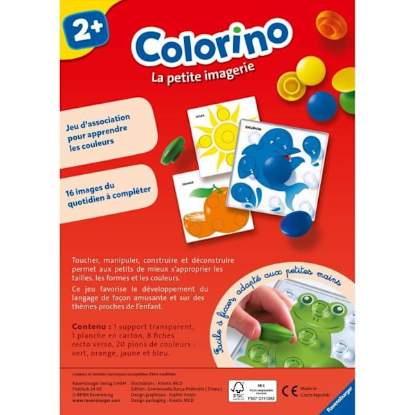 Colorino Little imagery - Pedagogiskt spel - Lära sig om färger - Barns kreativa aktiviteter - Ravensburger - Från 2 år Flerfärgad