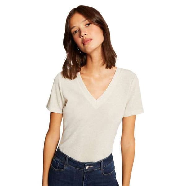 V-ringad t-shirt beige M