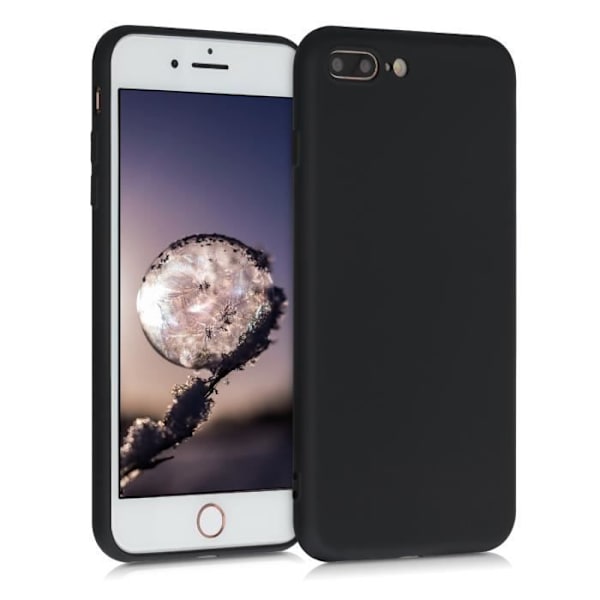 kwmobile Fodral kompatibelt med Apple iPhone 7 Plus / 8 Plus - Mattsvart Silikontelefonskal Svart
